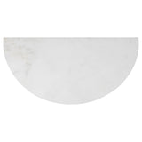Yarrow 20" Art Deco Minimalist Natural Marble Handmade Demilune Side Table