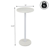 Birch 22.25" Contemporary Natural Marble/Metal Pedestal Drink Table