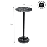 Birch 22.25" Contemporary Natural Marble/Metal Pedestal Drink Table