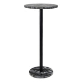 Birch 22.25" Contemporary Natural Marble/Metal Pedestal Drink Table