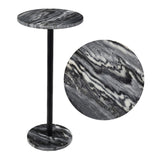 Birch 22.25" Contemporary Natural Marble/Metal Pedestal Drink Table