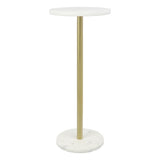 Birch 22.25" Contemporary Natural Marble/Metal Pedestal Drink Table