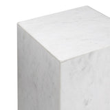 Reed 18" Contemporary Solid Natural Marble Handmade Square Plinth Block Pedestal End Table