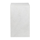 Reed 18" Contemporary Solid Natural Marble Handmade Square Plinth Block Pedestal End Table