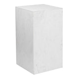 Reed 18" Contemporary Solid Natural Marble Handmade Square Plinth Block Pedestal End Table