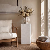 Reed 18" Contemporary Solid Natural Marble Handmade Square Plinth Block Pedestal End Table