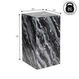 Reed 18" Contemporary Solid Natural Marble Handmade Square Plinth Block Pedestal End Table
