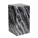Reed 18" Contemporary Solid Natural Marble Handmade Square Plinth Block Pedestal End Table