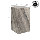 Reed 18" Contemporary Solid Natural Marble Handmade Square Plinth Block Pedestal End Table