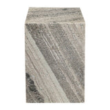 Reed 18" Contemporary Solid Natural Marble Handmade Square Plinth Block Pedestal End Table
