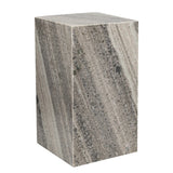 Reed 18" Contemporary Solid Natural Marble Handmade Square Plinth Block Pedestal End Table