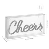 Clis 11.8" Contemporary Glam Acrylic Box USB Operated LED Neon Light, Yellow