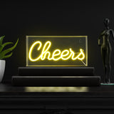 Clis 11.8" Contemporary Glam Acrylic Box USB Operated LED Neon Light, Yellow