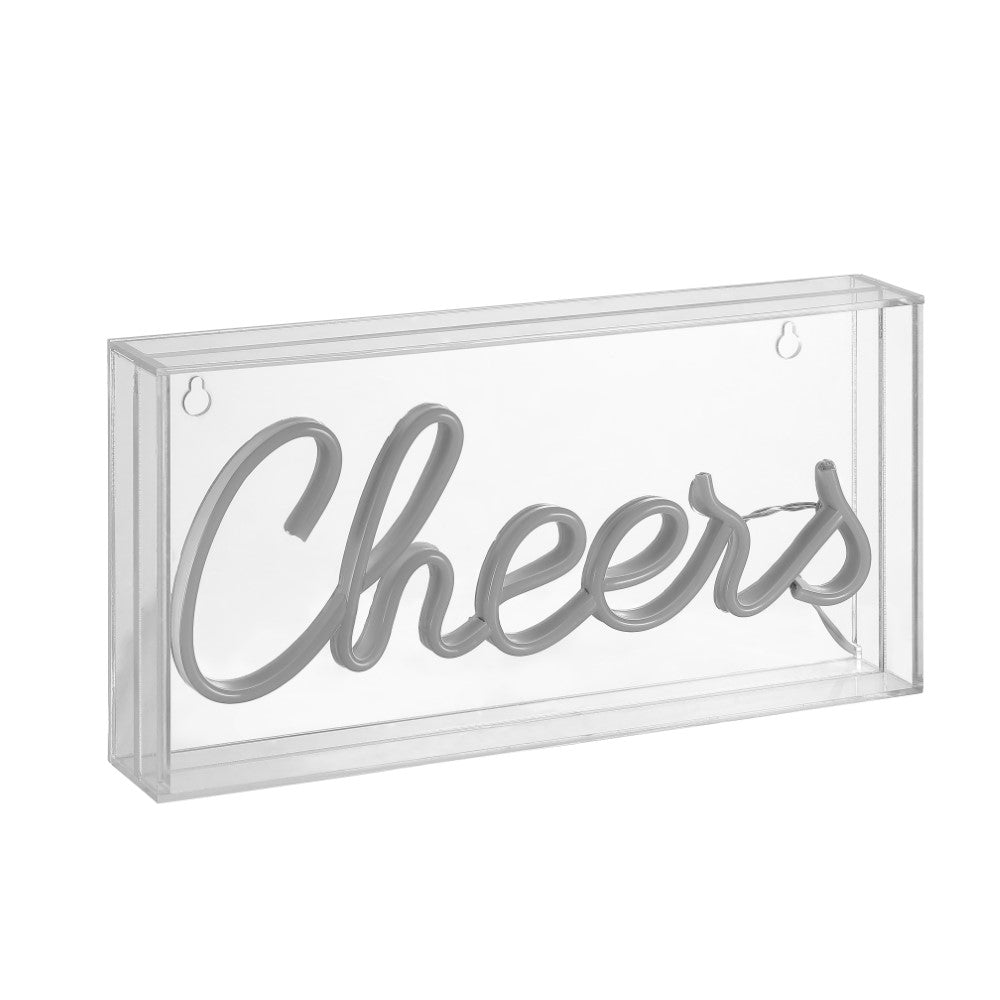 Clis 11.8" Contemporary Glam Acrylic Box USB Operated LED Neon Light, Yellow