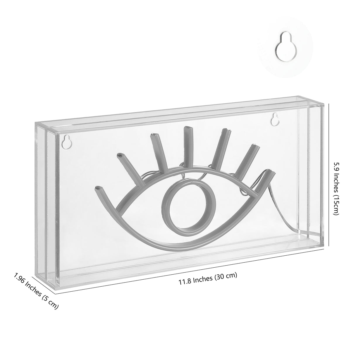 Hors 11.8" Contemporary Glam Acrylic Box USB Operated LED Neon Light, Yellow