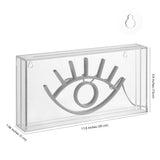 Hors 11.8" Contemporary Glam Acrylic Box USB Operated LED Neon Light, Yellow