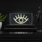 Hors 11.8" Contemporary Glam Acrylic Box USB Operated LED Neon Light, Yellow