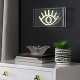 Hors 11.8" Contemporary Glam Acrylic Box USB Operated LED Neon Light, Yellow