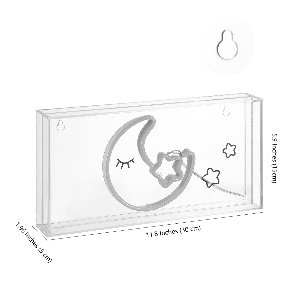 Dielfeo 11.8" Contemporary Glam Acrylic Box USB Operated LED Neon Light, Pink/Yellow