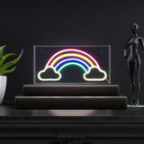 Estrioldea 11.75" Contemporary Glam Acrylic Box USB Operated LED Neon Light, Multi-Colored