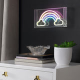 Estrioldea 11.75" Contemporary Glam Acrylic Box USB Operated LED Neon Light, Multi-Colored