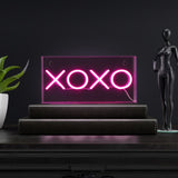 Fops 11.75" Contemporary Glam Acrylic Box USB Operated LED Neon Light, Pink