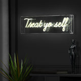 Poppy 20" Contemporary Glam Acrylic Box USB Operated LED Neon Light, Yellow
