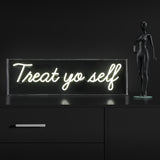Poppy 20" Contemporary Glam Acrylic Box USB Operated LED Neon Light, Yellow