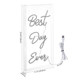 Unique Best Day Ever Contemporary Glam Acrylic Box USB Operated LED Neon Light