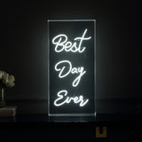 Unique Best Day Ever Contemporary Glam Acrylic Box USB Operated LED Neon Light