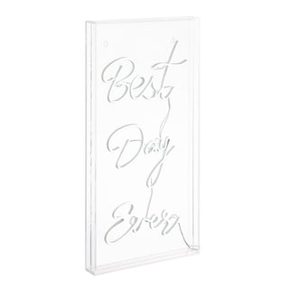 Unique Best Day Ever Contemporary Glam Acrylic Box USB Operated LED Neon Light