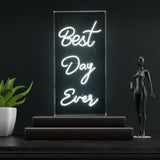 Unique Best Day Ever Contemporary Glam Acrylic Box USB Operated LED Neon Light