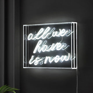 Neon All We Have Is Now Contemporary Glam Acrylic Box USB Operated LED Neon Light