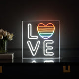 Live LOVE Square Contemporary Glam Acrylic Box USB Operated LED Neon Light