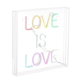 Neon Sign Love Is Love Square Contemporary Glam Acrylic Box USB Operated LED Neon Light