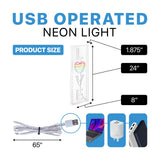 LOVE Contemporary Glam Acrylic Box USB Operated LED Neon Light