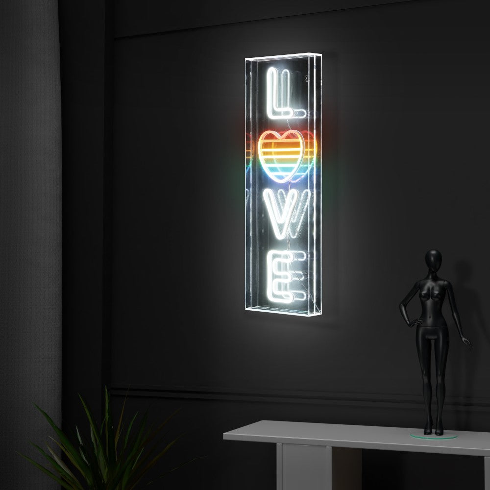 LOVE Contemporary Glam Acrylic Box USB Operated LED Neon Light