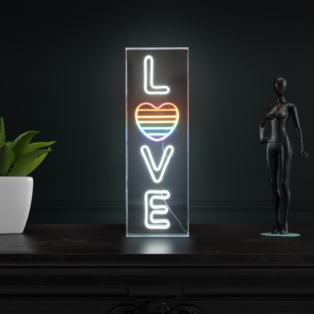LOVE Contemporary Glam Acrylic Box USB Operated LED Neon Light