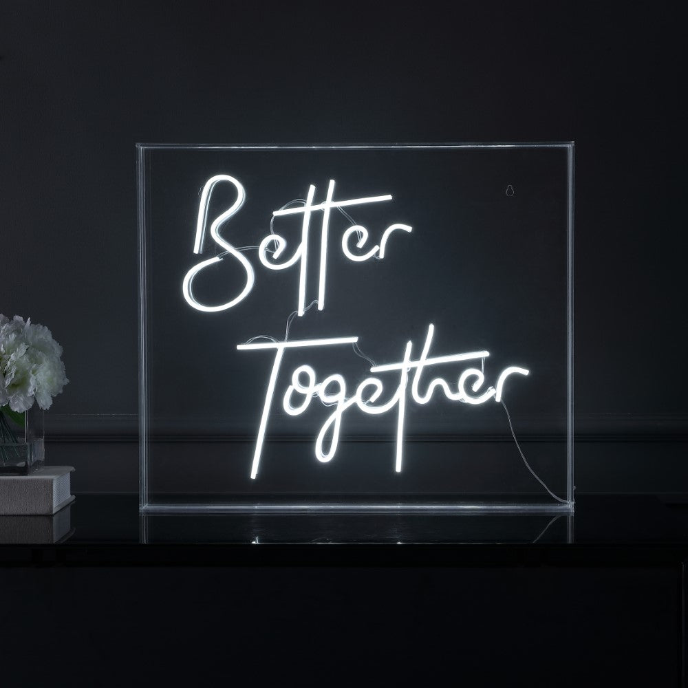 Cheers Together Contemporary Glam Acrylic Box USB Operated LED Neon Light