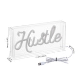 American  Hustle Contemporary Glam Acrylic Box USB Operated LED Neon Light