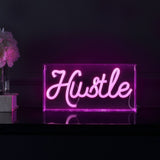 American  Hustle Contemporary Glam Acrylic Box USB Operated LED Neon Light