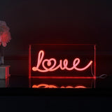 Decor  Love Contemporary Glam Acrylic Box USB Operated LED Neon Light
