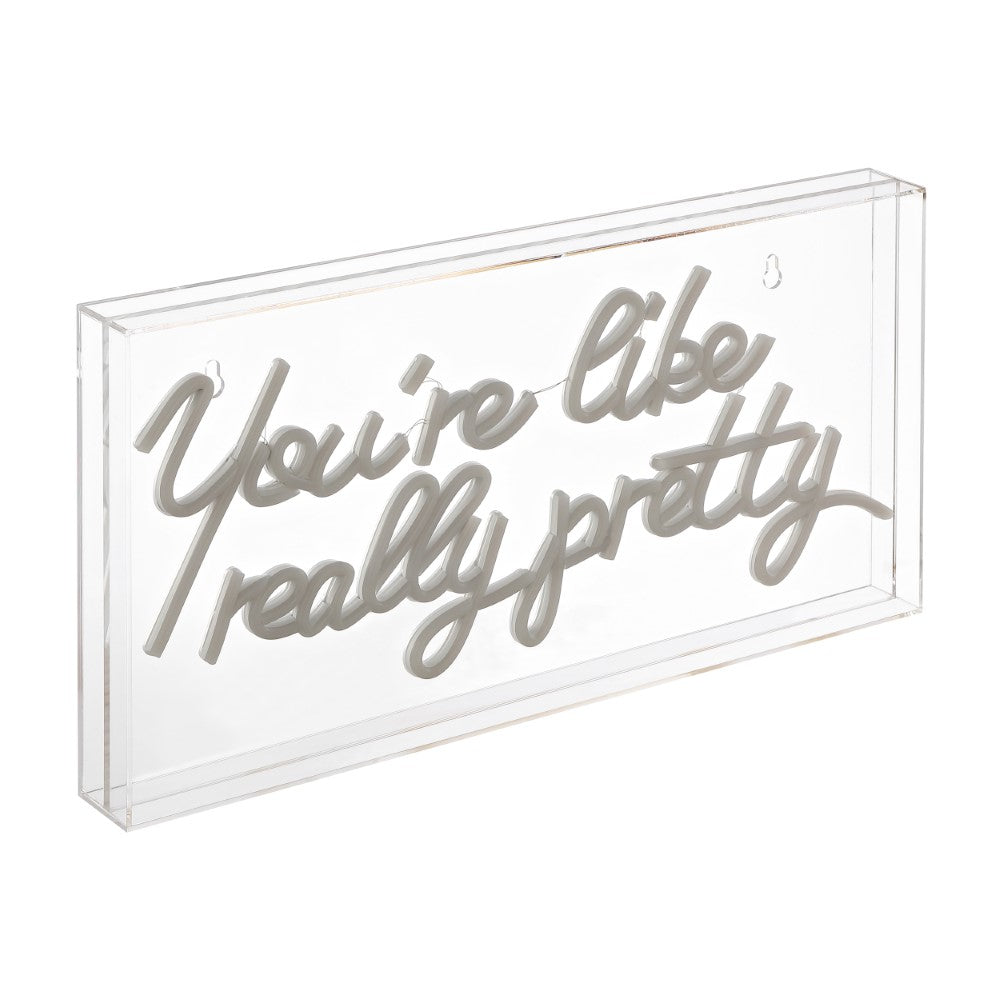 Wedding You're Like Really Pretty Contemporary Glam Acrylic Box USB Operated LED Neon Light