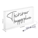 Sign Board This Is Your Happy Place Contemporary Glam Acrylic Box USB Operated LED Neon Light