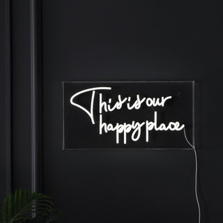 Sign Board This Is Your Happy Place Contemporary Glam Acrylic Box USB Operated LED Neon Light