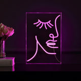 ETA  Half-Face Contemporary Glam Acrylic Box USB Operated LED Neon Light