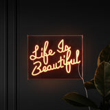 Party Life is Beautiful Contemporary Glam Acrylic Box USB Operated LED Neon Light