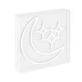 make Starry Crescent Square Contemporary Glam Acrylic Box USB Operated LED Neon Light