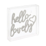 like Hello Lovely Square Contemporary Glam Acrylic Box USB Operated LED Neon Light