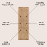 Lolland Hand Woven Herringbone Chunky Jute Area Rug